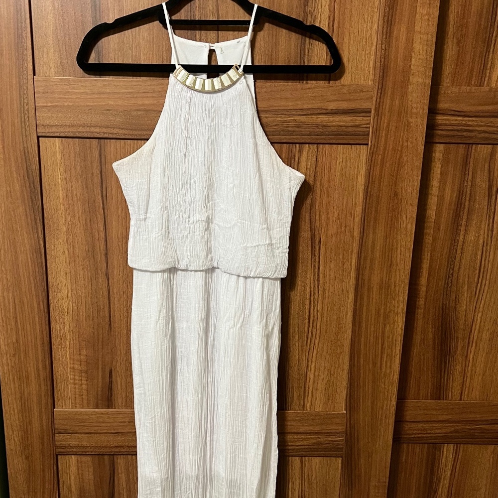 Charlotte Russe White Maxi Dress With Collar